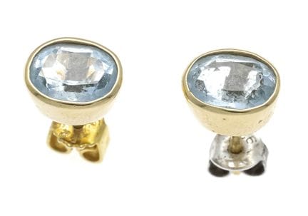 Boucles d'oreilles en topaze bleue GG 585/000 avec