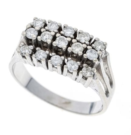 Bague « Rivière » à 3 rangées de brillants, WG 585