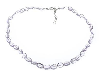 Pink amethyst necklace with lobster clasp and exte