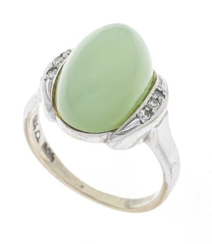 Bague en néphrite et diamants WG 585/000, sertie d