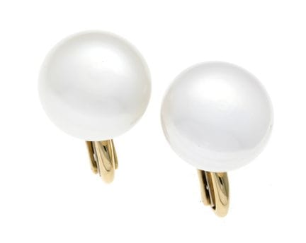 Pendientes de clip con perlas GG 750/000, sin marc