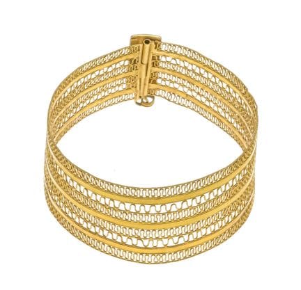 Brazalete de filigrana GG 750/000, marcado y certi