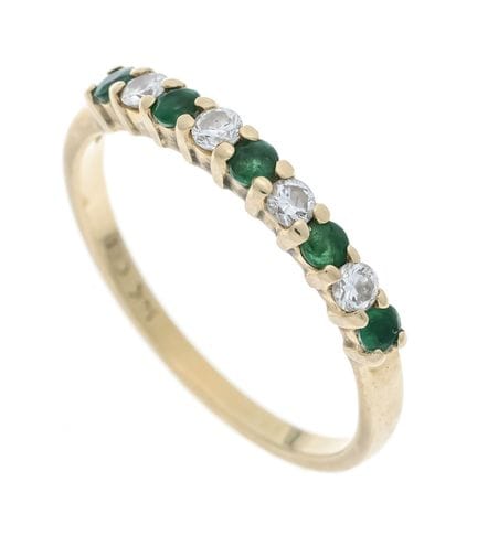Bague « Rivière » en émeraudes et brillants GG 585