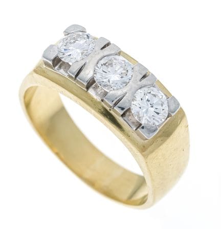 Riviére Brilliant Ring GG/WG 750/000 with 3 brilli