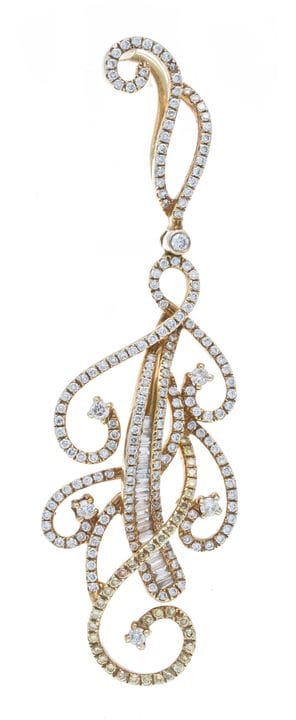 Colgante de diamantes en estilo filigrana GG/WG 75