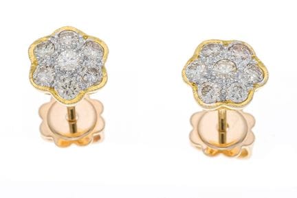 Boucles d'oreilles « Fleurs » en or GG/WG 750/000,