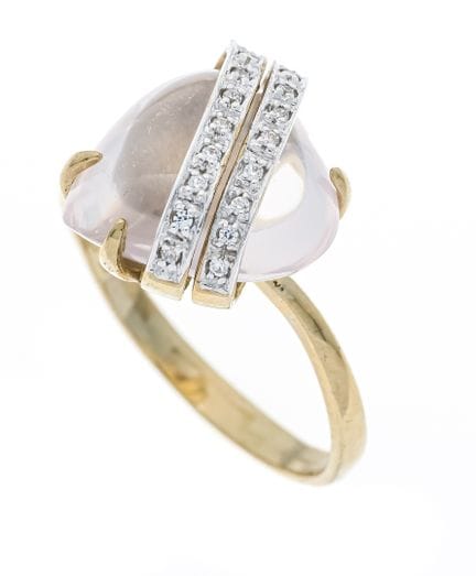 Bague cœur en quartz rose GG 333/000, avec un cœur
