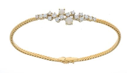 Bracelet en opale avec zircone GG 750/000, composé