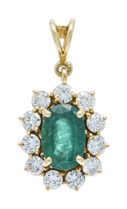 Colgante de esmeralda y diamantes GG 750/000 con u