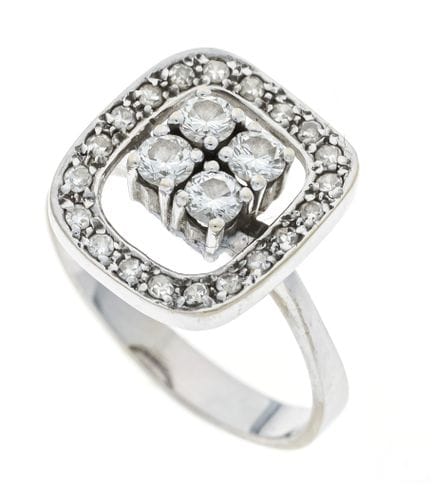 Bague à brillants, vers 1950, WG 585/000, sertie d