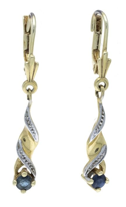 Boucles d'oreilles en saphir GG/WG 585/000, ornées