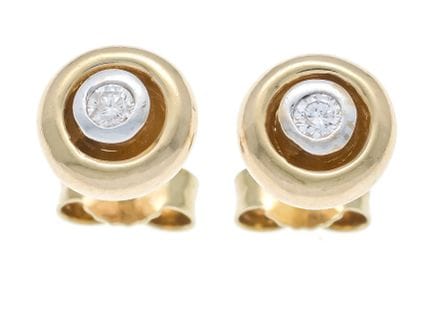 Boucles d'oreilles solitaires en diamant GG/WG 585