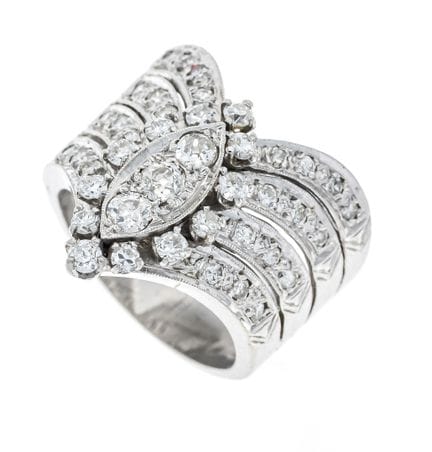 Bague en diamants taille ancienne, vers 1930, WG 5