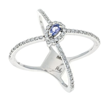 Bague en tanzanite taille brillant WG 585/000 sert