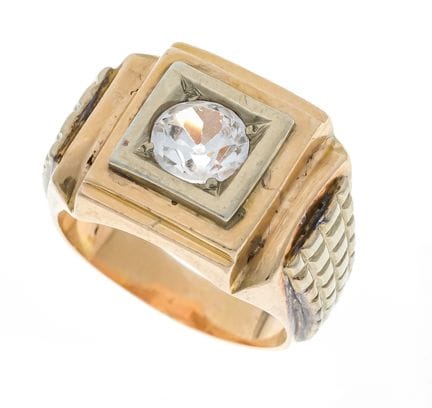 Anillo de circonita GG/WG 750/000, sin sellar, cer