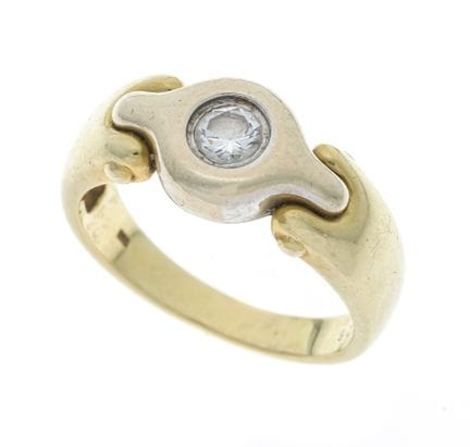 Anillo solitario con diamante GG/WG 585/000 con un