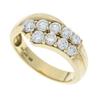 Anillo de brillantes GG 585/000 con 9 brillantes, 