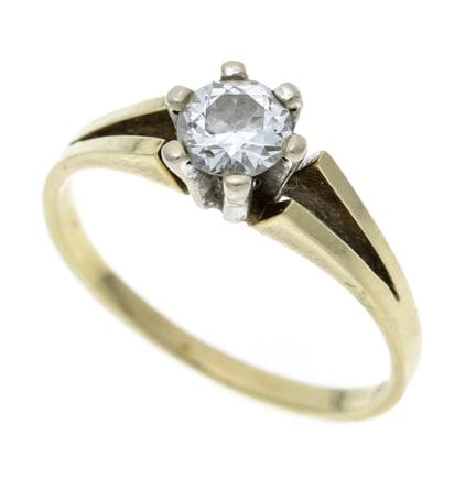 Old-Cut Diamond Ring GG/WG 585/000 with one old-cu