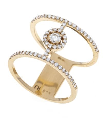 Bague en diamants au design filigrané GG 585/000, 