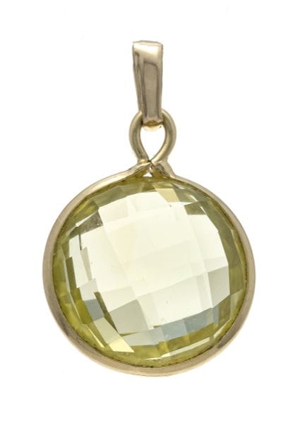 Colgante de limoncitrino GG 750/000 con un prasiol