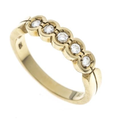 Bague Rivière Brillant GG 585/000 avec 5 brillants