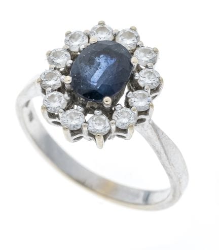 Bague en saphir et diamants WG 750/000, sertie d'u