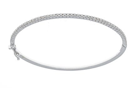 Bracelet rigide pliable Riviere Brillant en or WG 