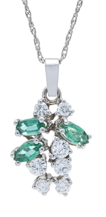 Pendentif en émeraudes et brillants WG 585/000, co