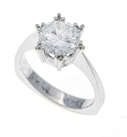 Anillo solitario de gran finura, WG 750/000, con u