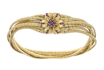 Pulsera Vintage Rubin de 6 filas, GG 750/000, con 