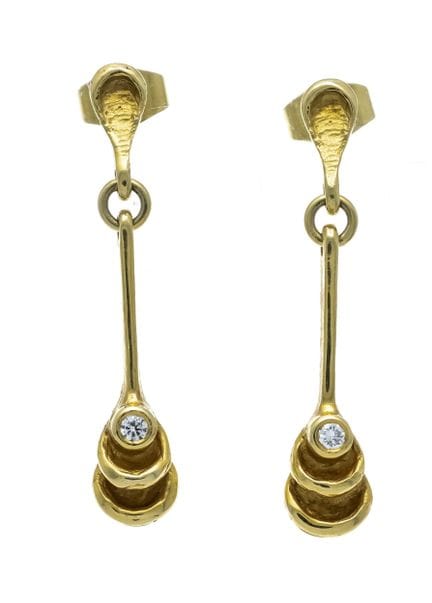 Pendientes de botón con brillantes GG 585/000 con 