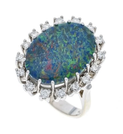 Bague à triplet d'opale WG 585/000, sertie d'un tr
