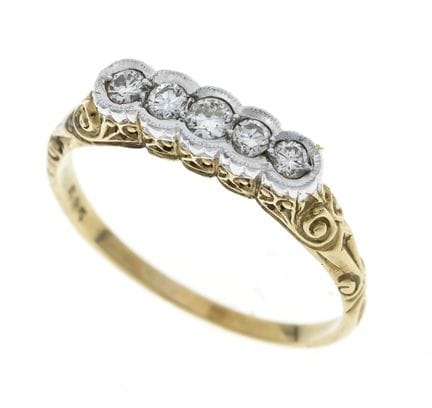 Riviére Brilliant Ring, ca. 1940, GG/WG 585/000, w