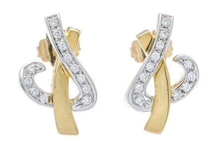 Pendientes de botón con brillantes GG/WG 750/000 c