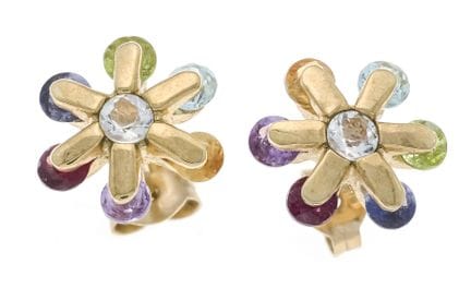 Boucles d'oreilles multicolores GG 375/000 ornées 