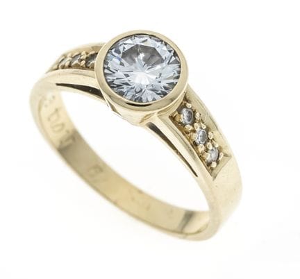 GG 585/000 Brilliant Ring with one 1.03 ct brillia