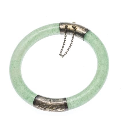 Aventurine clasp bracelet, 925/000 silver, gold-pl