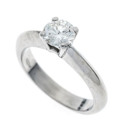 Anillo solitario con diamante brillante WG 750/000