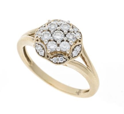 Bague à brillants GG 585/000 sertie de 19 brillant