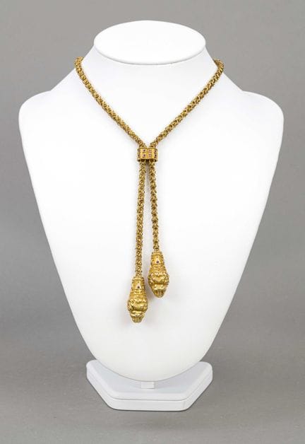 Collar pesado en forma de Y, de oro GG 750/000, el