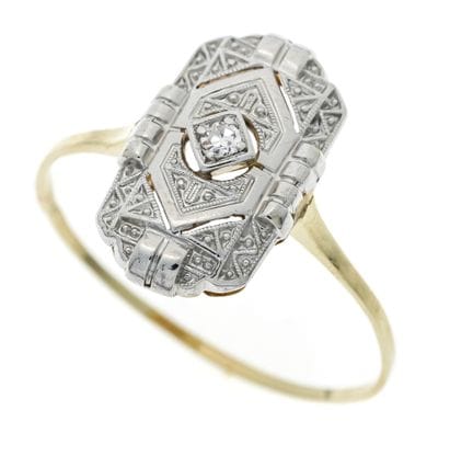 Diamond ring GG/WG 585/000, unmounted, certified, 