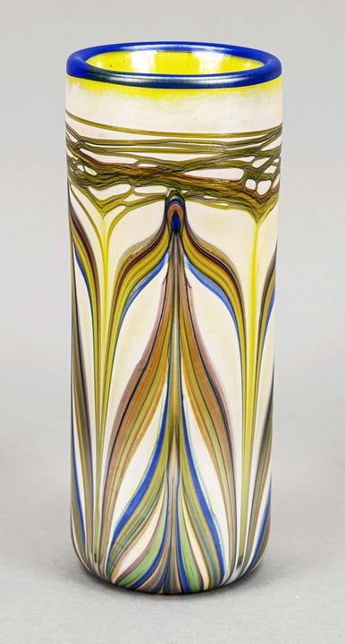 Vase Art nouveau, vers 1900, forme cylindrique, ve