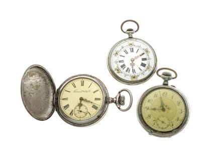 3 orologi da tasca da uomo del 1910 circa, 1 con c