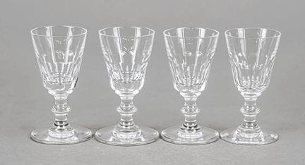 Quatre verres à liqueur, France, 2e moitié du XXe 