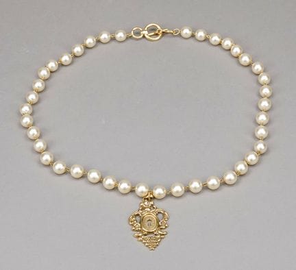 Rochas, grande collana vintage in perle sintetiche