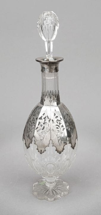 Carafe avec monture en argent, vers 1900, argent p