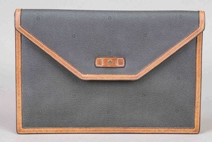Aigner, cartella vintage, pelle (sintetica?) marte