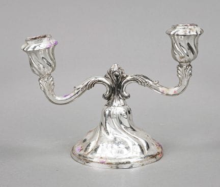Candelabro a due bracci, tedesco, seconda metà del