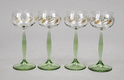 Quatre verres à vin, XXe siècle, création de Peter