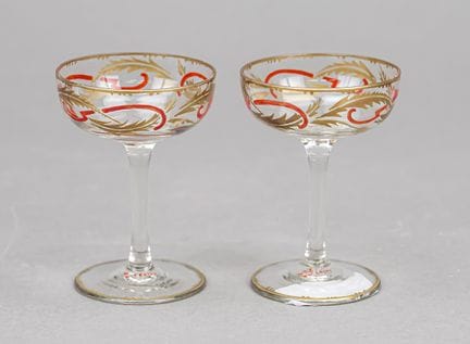 Paire de verres à liqueur Art déco, vers 1920-1930